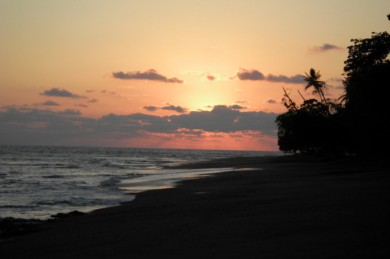 sunset on beach panama